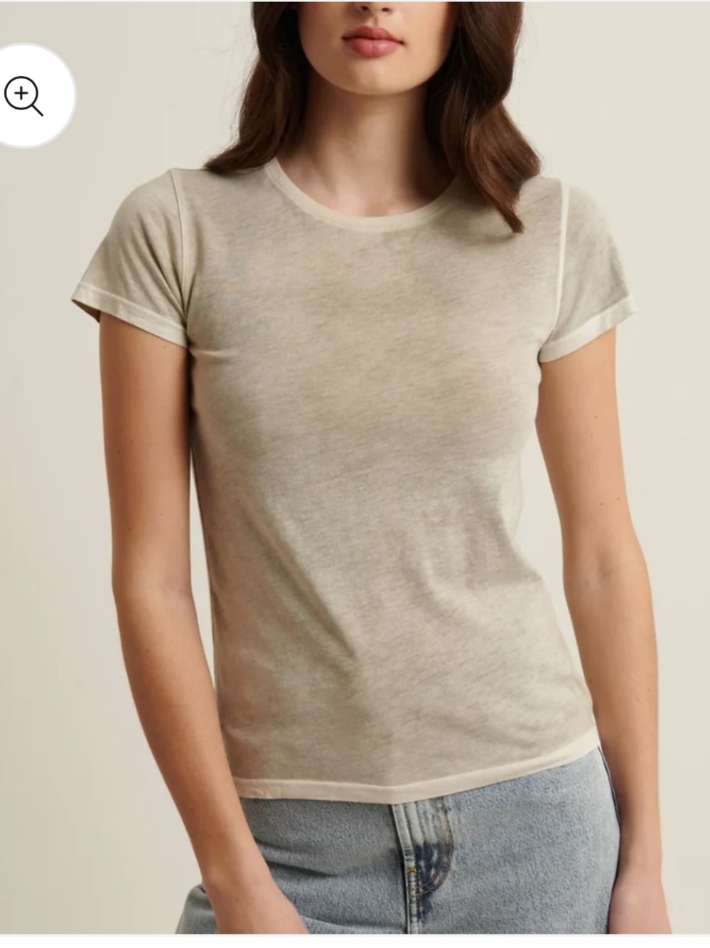 Patrick Assaraf Reverse Spray Pima Cotton Classic Crew Tee Grey L